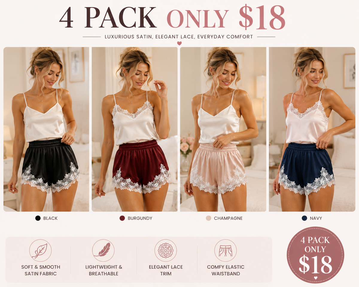 Satin Silk Shorts for Women Y2K Low Rise Lace Trim Micro Mini Shorts