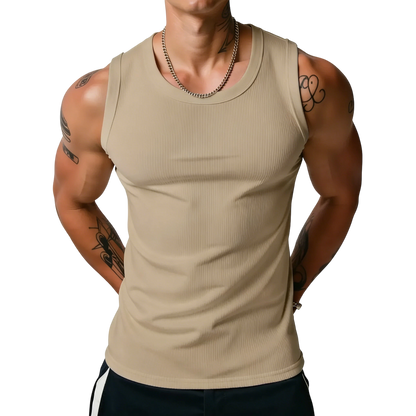 ⏰Final 3 hours 80% OFF🔥Men's Wide Strap Ribbed Tank Top, High Stretch Breathable Muscle Tank, Heavyweight Drapey Fit Gym & Casual Sleeveless Shirt