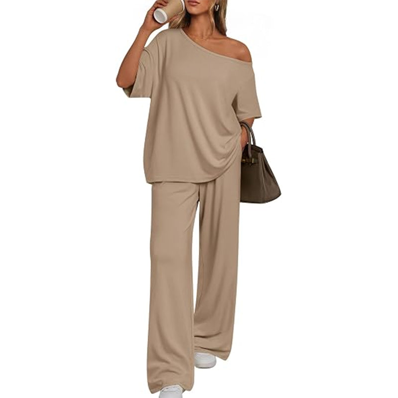 Women’s Off-Shoulder Wide-Leg Two-Piece Set
