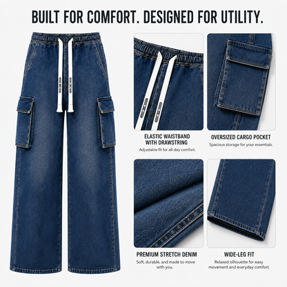 🔥 BESTSELLER | Men’s Oversized Cargo Denim Pants