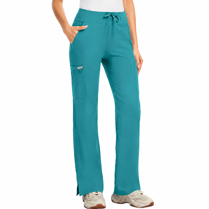 ❤️DEALS FOR YOU-Women's High-Rise Stretch Scrub Pants with Yoga Waistband & Pockets