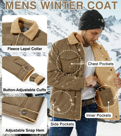🔥 BESTSELLER | Men's Sherpa-Lined Cotton Trucker Jacket