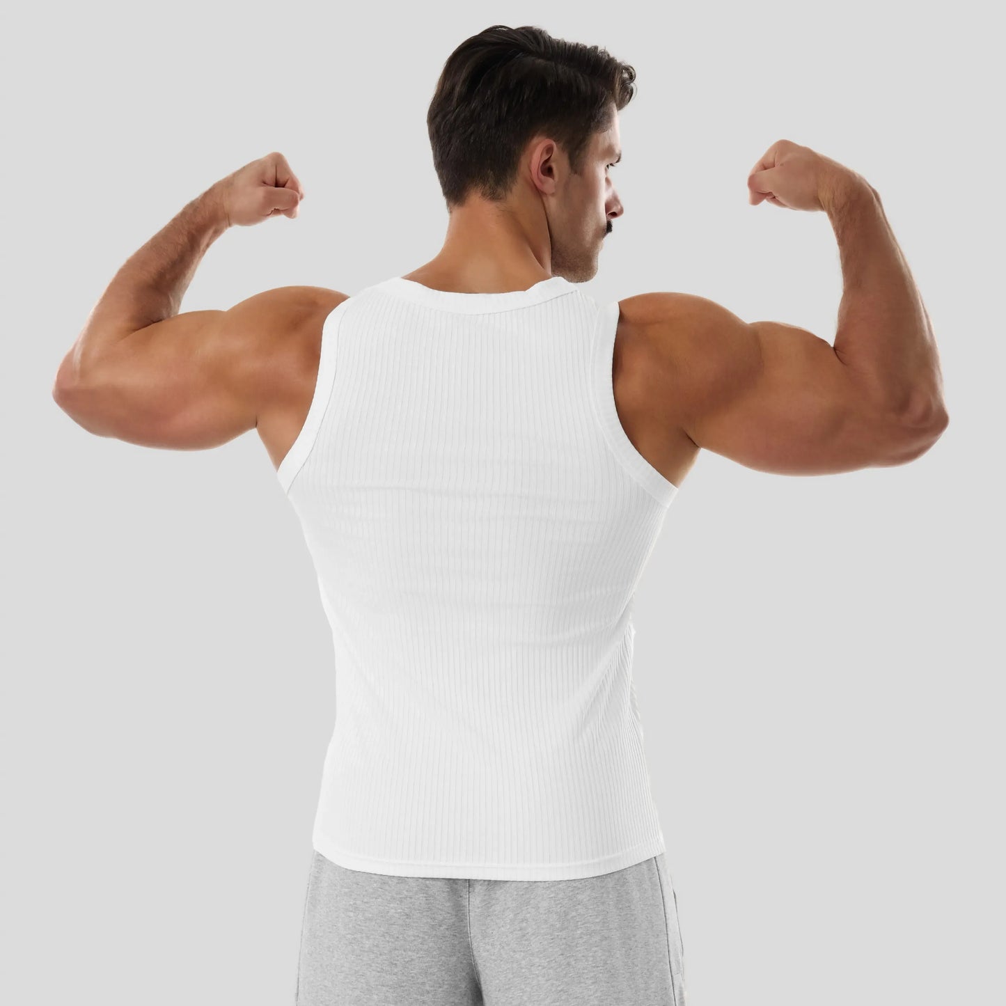 ⏰Final 3 hours 80% OFF🔥Men's Wide Strap Ribbed Tank Top, High Stretch Breathable Muscle Tank, Heavyweight Drapey Fit Gym & Casual Sleeveless Shirt