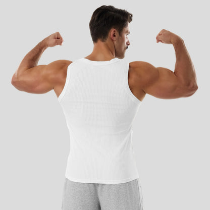 ⏰Final 3 hours 80% OFF🔥Men's Wide Strap Ribbed Tank Top, High Stretch Breathable Muscle Tank, Heavyweight Drapey Fit Gym & Casual Sleeveless Shirt
