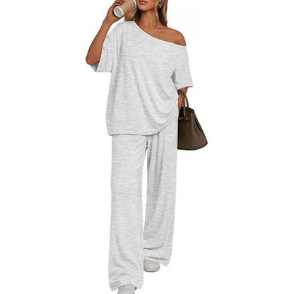 Women’s Off-Shoulder Wide-Leg Two-Piece Set