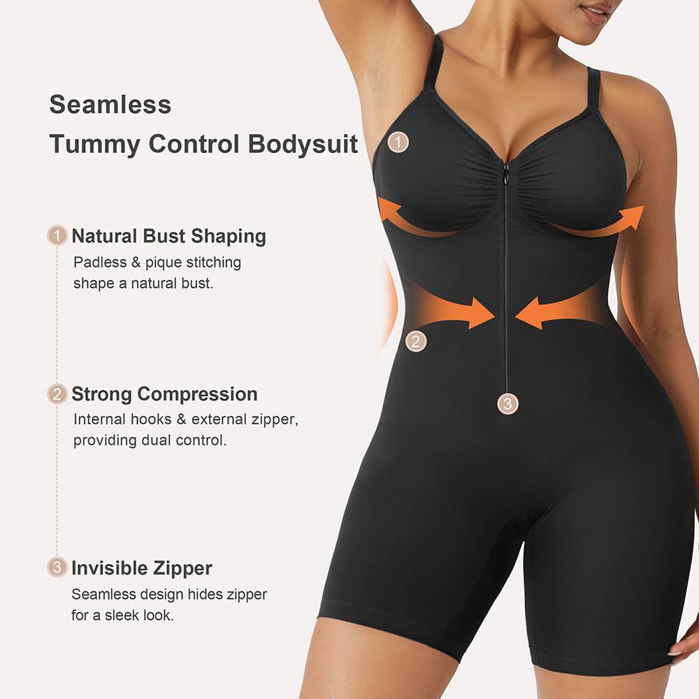 Shapewear for Women Tummy Control Bodysuits Zip-Up Comfort Ultra Stretch Fabric