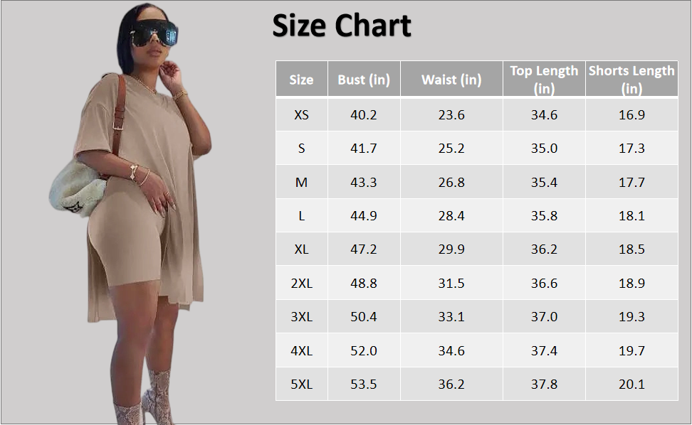 Womens 2 Piece Lounge SetsT-Shirts Topsas Biker Shorts Set