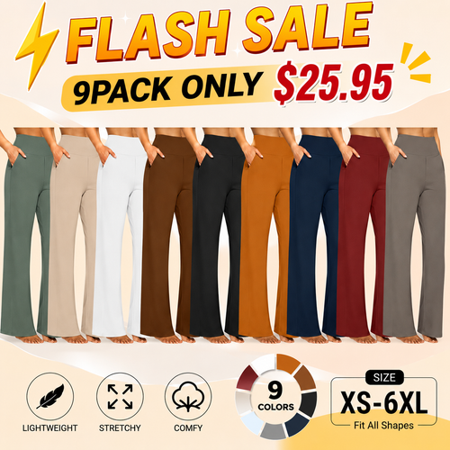 💘Women's High-Waist Wide Leg Pants – Business Casual Yoga Dress Pants with Pockets