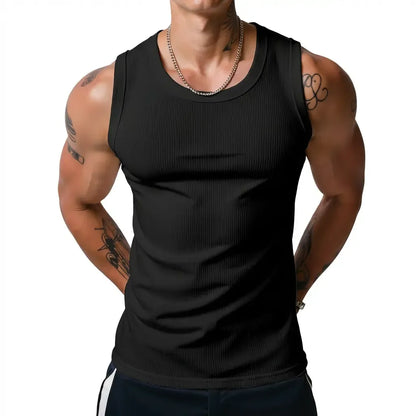 ⏰Final 3 hours 80% OFF🔥Men's Wide Strap Ribbed Tank Top, High Stretch Breathable Muscle Tank, Heavyweight Drapey Fit Gym & Casual Sleeveless Shirt