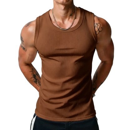 ⏰Final 3 hours 80% OFF🔥Men's Wide Strap Ribbed Tank Top, High Stretch Breathable Muscle Tank, Heavyweight Drapey Fit Gym & Casual Sleeveless Shirt