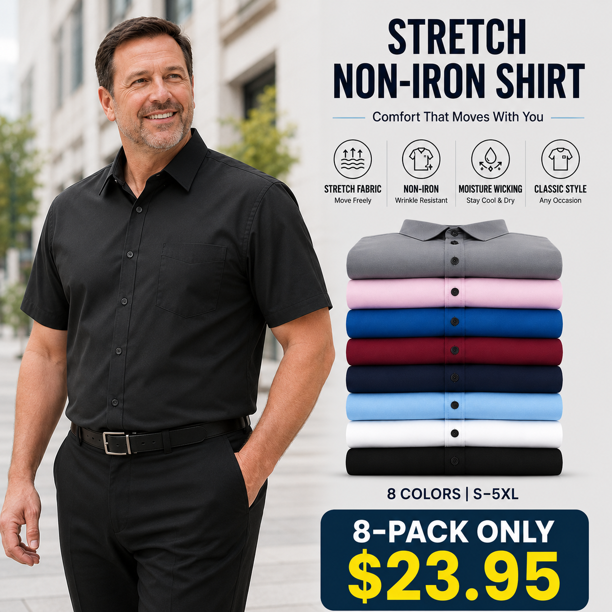 ☀️Summer Best🔥Daily 1000+ Sold｜Stretch Non-Iron Shirt💕