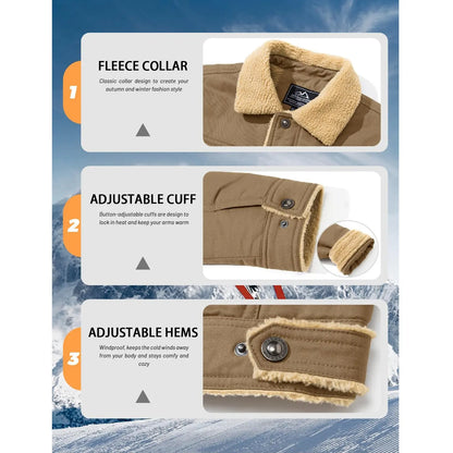 🔥 BESTSELLER | Men's Sherpa-Lined Cotton Trucker Jacket