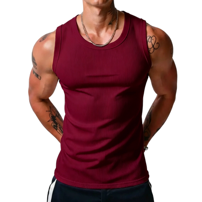 ⏰Final 3 hours 80% OFF🔥Men's Wide Strap Ribbed Tank Top, High Stretch Breathable Muscle Tank, Heavyweight Drapey Fit Gym & Casual Sleeveless Shirt