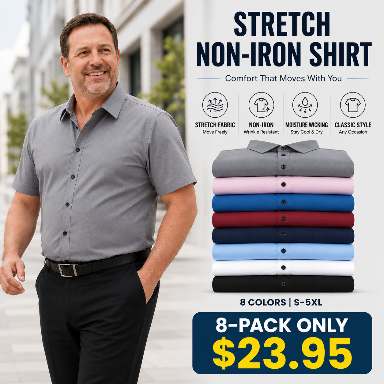 ☀️Summer Best🔥Daily 1000+ Sold｜Stretch Non-Iron Shirt💕