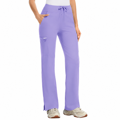 ❤️DEALS FOR YOU-Women's High-Rise Stretch Scrub Pants with Yoga Waistband & Pockets