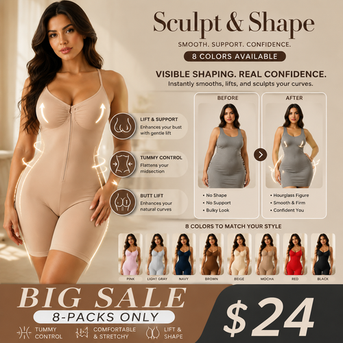 Shapewear for Women Tummy Control Bodysuits Zip-Up Comfort Ultra Stretch Fabric