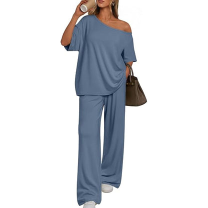 Women’s Off-Shoulder Wide-Leg Two-Piece Set