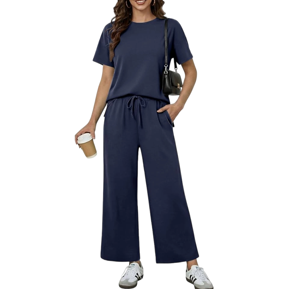 2 Piece Sets for Women Soft Short Sleeve Matching Lounge Set