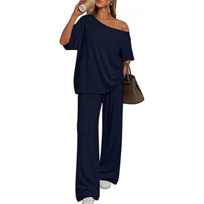 Women’s Off-Shoulder Wide-Leg Two-Piece Set