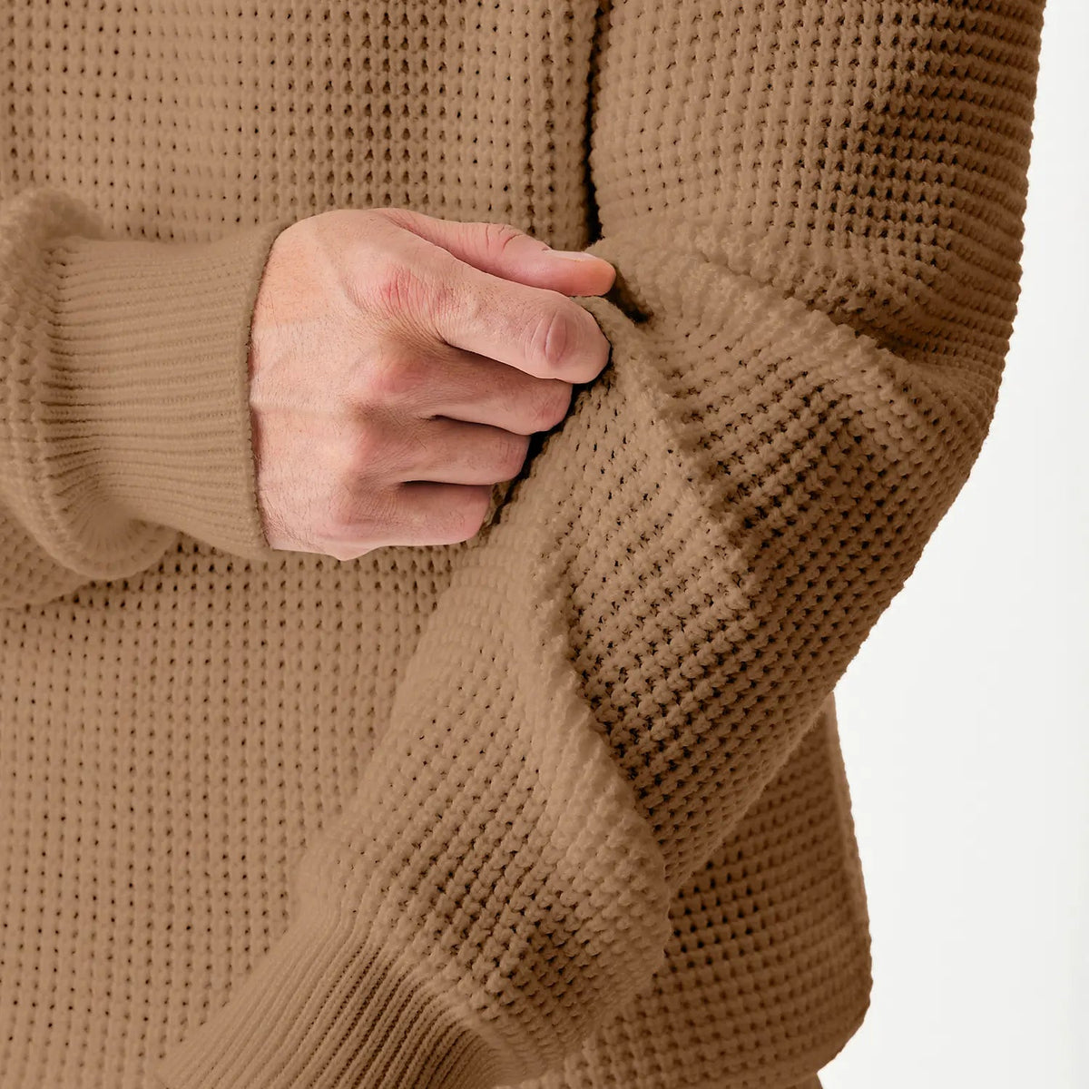 🔥 BESTSELLER | Men’s Waffle Knit Crewneck Sweater