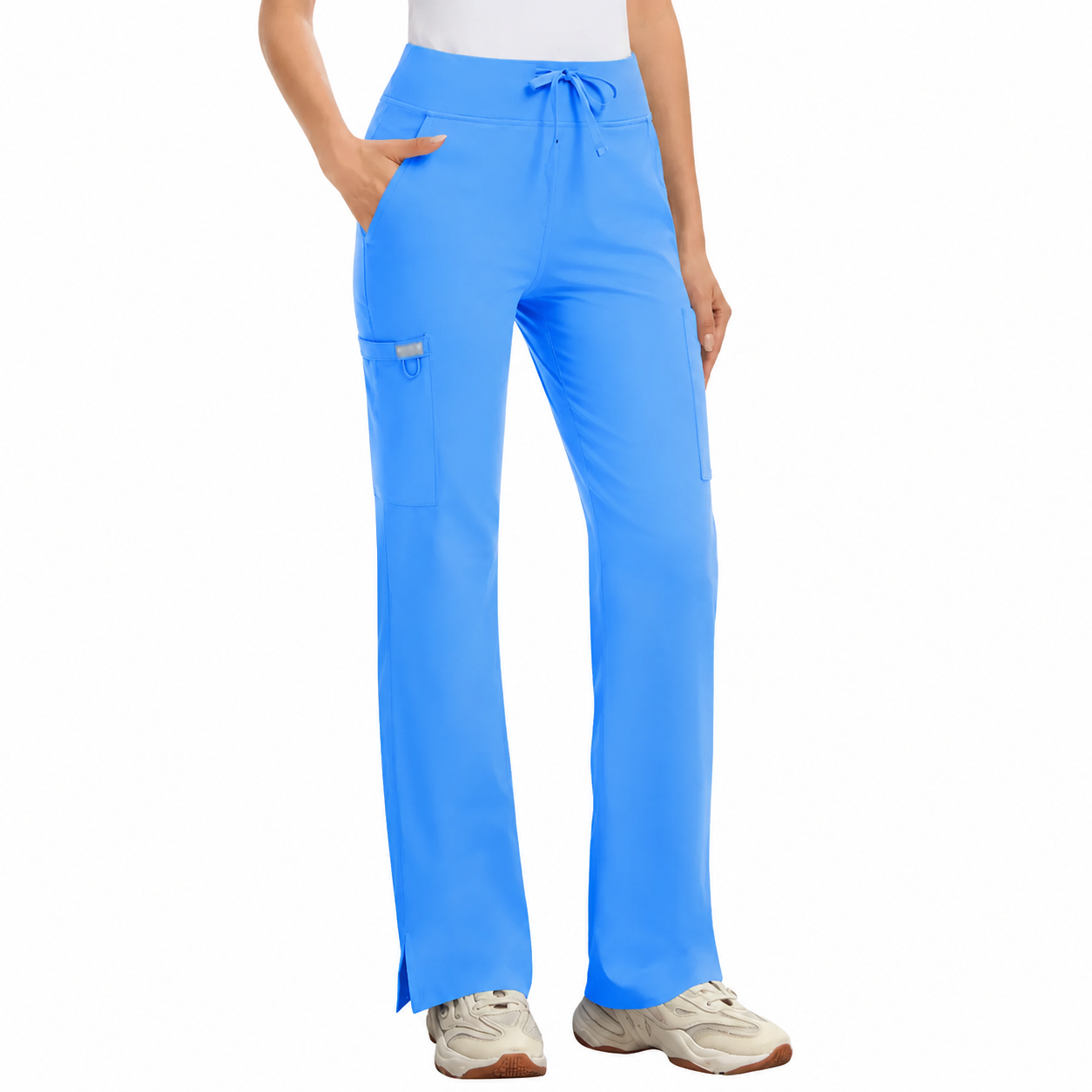 ❤️DEALS FOR YOU-Women's High-Rise Stretch Scrub Pants with Yoga Waistband & Pockets