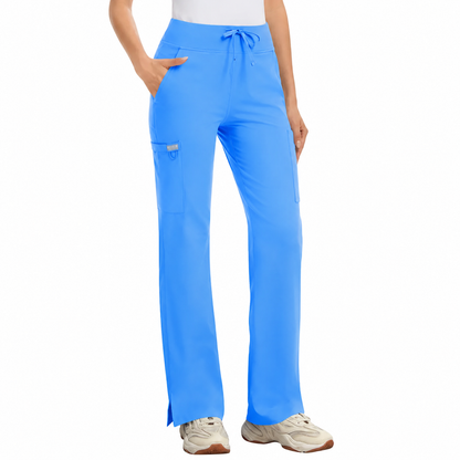 ❤️DEALS FOR YOU-Women's High-Rise Stretch Scrub Pants with Yoga Waistband & Pockets