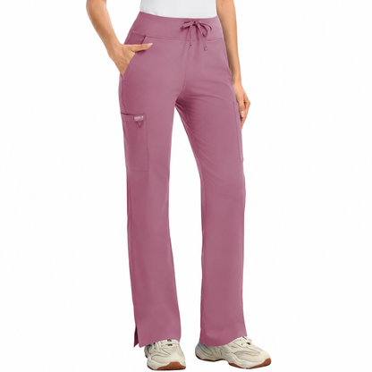 ❤️DEALS FOR YOU-Women's High-Rise Stretch Scrub Pants with Yoga Waistband & Pockets