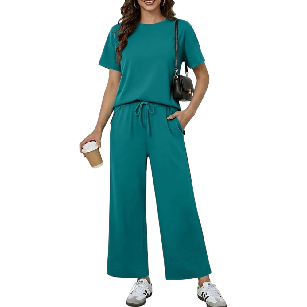 2 Piece Sets for Women Soft Short Sleeve Matching Lounge Set